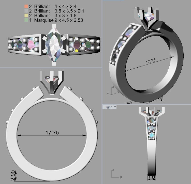 CZ Wedding Set, *Clearance* Style 12-95 feat The Jenny Mae Engagement Ring (0.75 Carat Marquise Cut with Round Channel Setting in 10K White Gold)