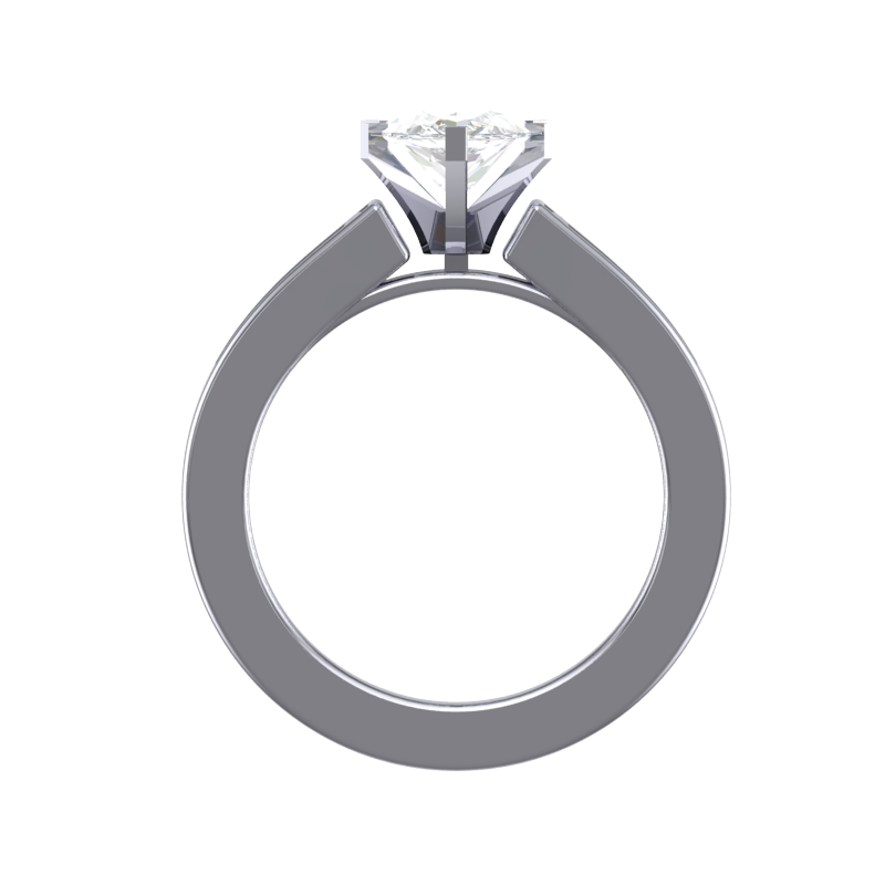 CZ Wedding Set, *Clearance* Style 12-95 feat The Jenny Mae Engagement Ring (0.75 Carat Marquise Cut with Round Channel Setting in 10K White Gold)
