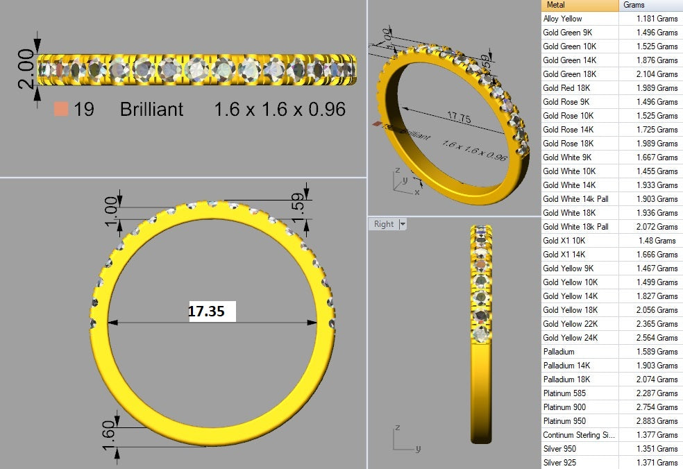Custom Ring Design- 2641 Matching Band