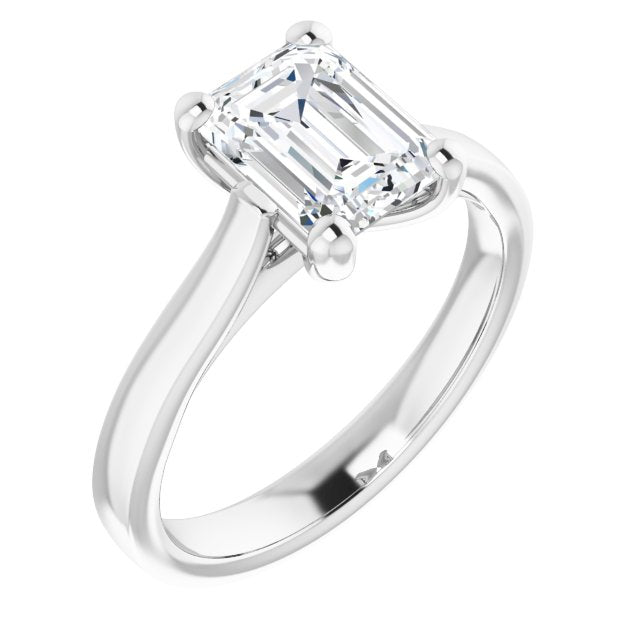 Cubic Zirconia Engagement Ring- *Clearance* The Noemie Jade (Cathedral-set 1.50 Carat Radiant Cut Solitaire) in 14K White Gold