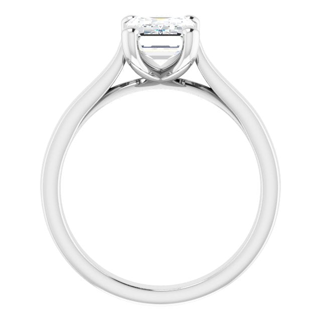 Cubic Zirconia Engagement Ring- *Clearance* The Noemie Jade (Cathedral-set 1.50 Carat Radiant Cut Solitaire) in 14K White Gold