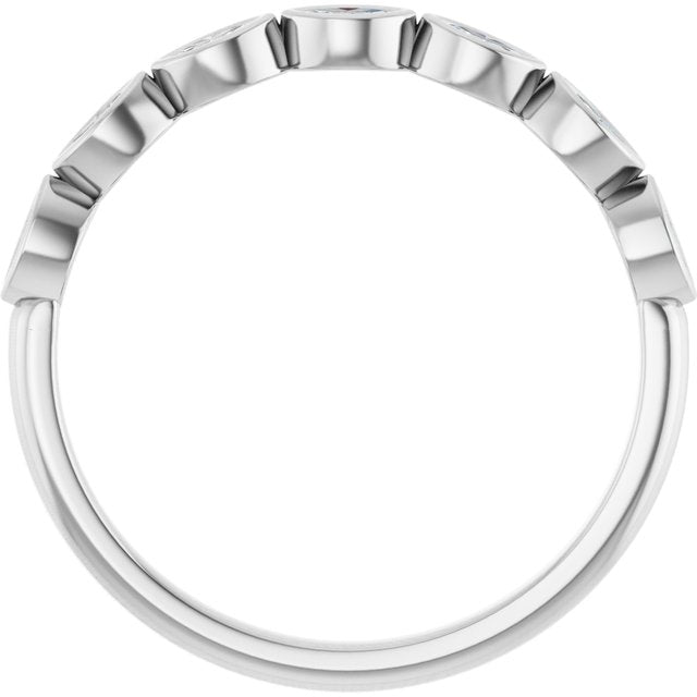 Cubic Zirconia Anniversary Ring Band, Style 122-968 (0.28 TCW Marquise Bezel Stackable)