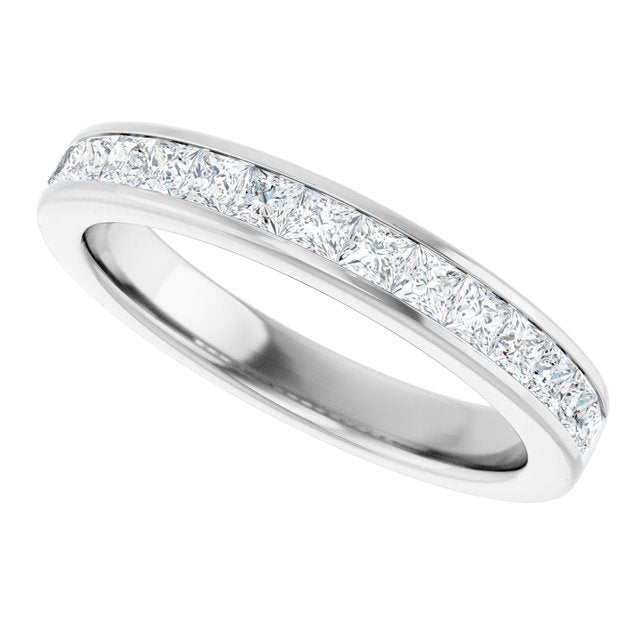 Cubic Zirconia Anniversary Ring Band, Style 122-981 (0.75 TCW Princess Channel Stackable)