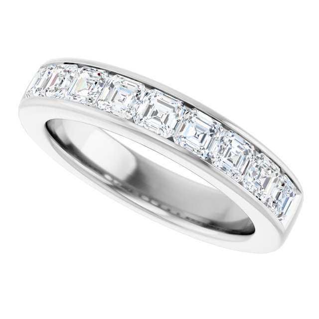 Cubic Zirconia Anniversary Ring Band, Style 122-981 (1.35 TCW Asscher Channel Stackable)