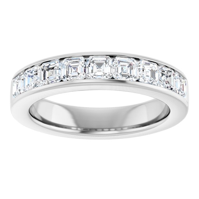 Cubic Zirconia Anniversary Ring Band, Style 122-981 (1.35 TCW Asscher Channel Stackable)