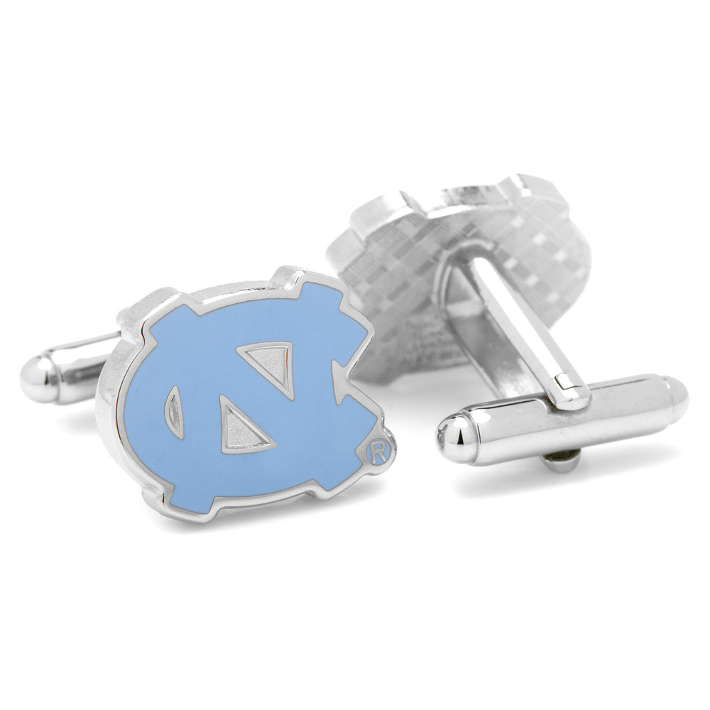 Men’s Cufflinks- Silver Edition University of North Carolina Tarheels with Enamel Accents (Officially Licensed)