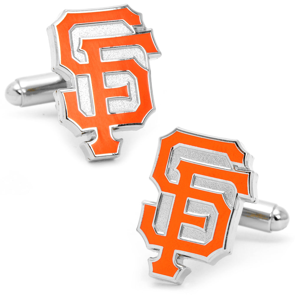 Men’s Cufflinks- Silver Edition San Francisco Giants with Enamel Accents (Officially Licensed)