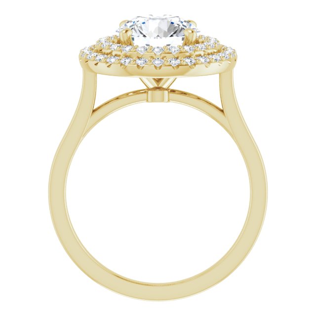 Cubic Zirconia Engagement Ring- The Giuliana (Customizable Cathedral-set Round Cut Design with Double Halo)