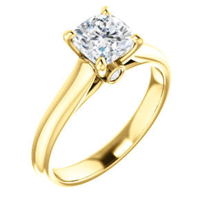 CZ Wedding Set, featuring The Tawanda engagement ring (Customizable Cushion Cut Cathedral Setting with Peekaboo Accents)