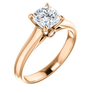 Cubic Zirconia Engagement Ring- The Tawanda (Customizable Cushion Cut Cathedral Setting with Peekaboo Accents)