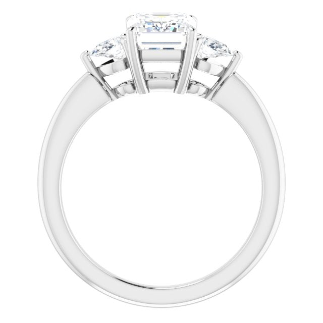 Cubic Zirconia Engagement Ring- The Zhata (Customizable 3-stone Radiant Style with Pear Accents)
