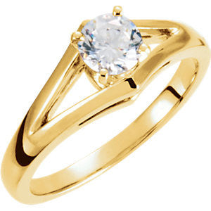 Cubic Zirconia Engagement Ring- The Kathy (Customizable Split-Band Solitaire with Raised Setting)
