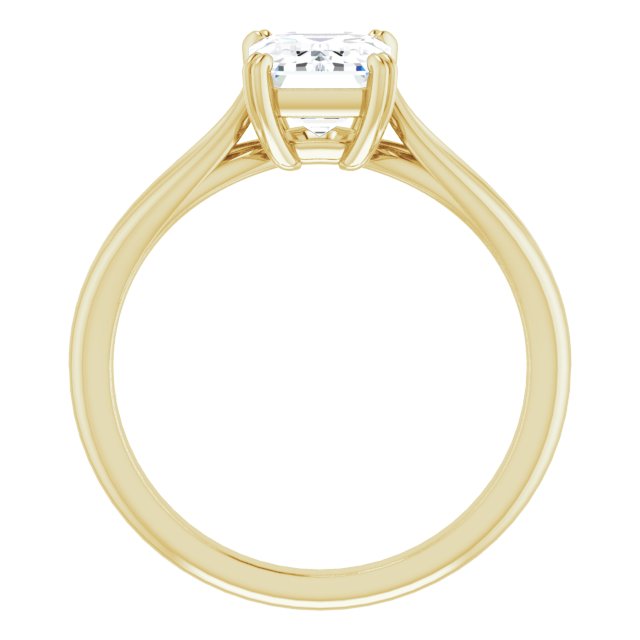 Cubic Zirconia Engagement Ring- The Gayle (Customizable Radiant Cut Solitaire with Wide-Split Band)