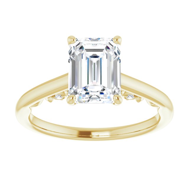 Cubic Zirconia Engagement Ring- The Heilanda (Customizable Cathedral-set Radiant Cut Style featuring Peekaboo Trellis Hidden Stones)