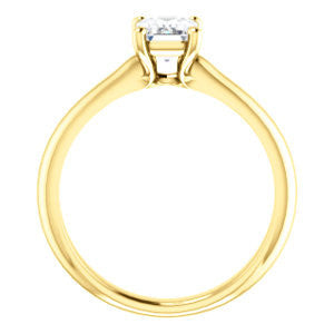 Cubic Zirconia Engagement Ring- The Ursula (Customizable Emerald Cut High-Set Solitaire)