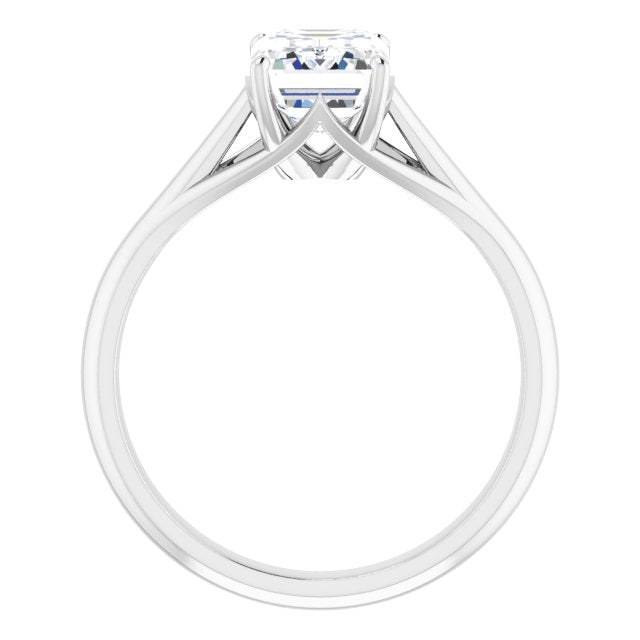 Cubic Zirconia Engagement Ring- The Holly (Customizable Radiant Cut Solitaire with Crosshatched Prong Basket)