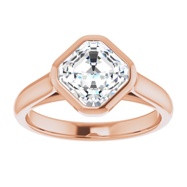 Cubic Zirconia Engagement Ring- The Ann Michelle (Customizable Cathedral-Bezel Asscher Cut 7-stone "Semi-Solitaire" Design)