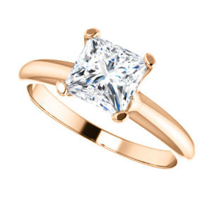 Cubic Zirconia Engagement Ring- The Kathleen (Customizable Princess Cut Solitaire)