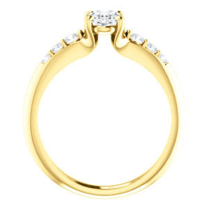 Cubic Zirconia Engagement Ring- The Karyn Nya (Customizable 7-stone Oval Cut style with Tapered Band & Round Prong-set Accents)