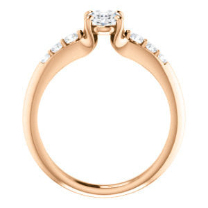 Cubic Zirconia Engagement Ring- The Karyn Nya (Customizable 7-stone Oval Cut style with Tapered Band & Round Prong-set Accents)