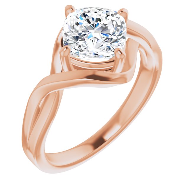 Cubic Zirconia Engagement Ring- The Helene (Customizable Cushion Cut Hurricane-inspired Bypass Solitaire)