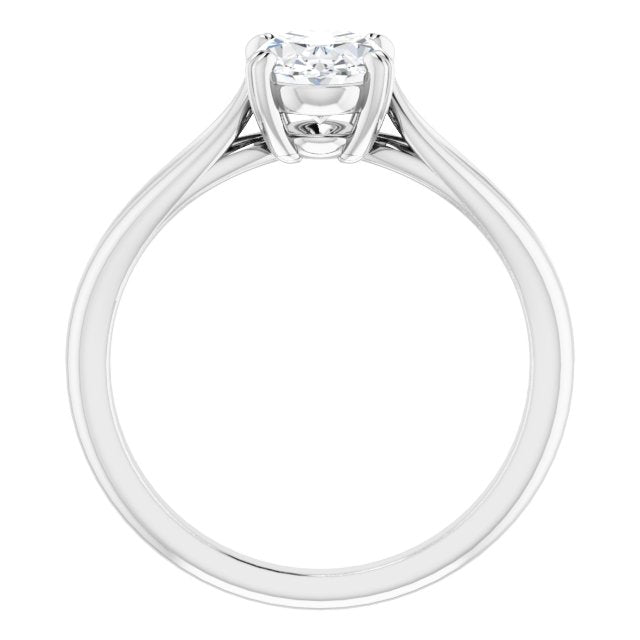 Cubic Zirconia Engagement Ring- The Gayle (Customizable Oval Cut Solitaire with Wide-Split Band)