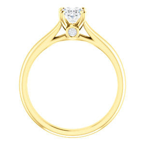 Cubic Zirconia Engagement Ring- The Tawanda (Customizable Oval Cut Cathedral Setting with Peekaboo Accents)