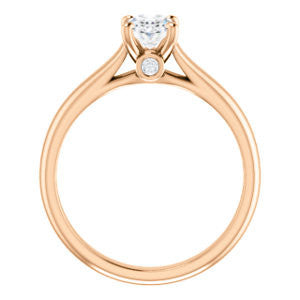 Cubic Zirconia Engagement Ring- The Tawanda (Customizable Oval Cut Cathedral Setting with Peekaboo Accents)