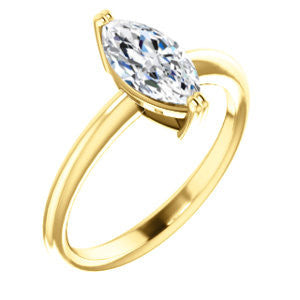 Cubic Zirconia Engagement Ring- The Venusia (Customizable Marquise Cut Solitaire with Thin Band)