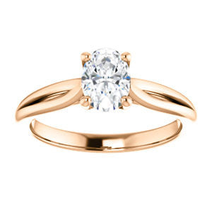 Cubic Zirconia Engagement Ring- The Viola (Customizable Oval Cut Solitaire with Curving Tapered Split Band)