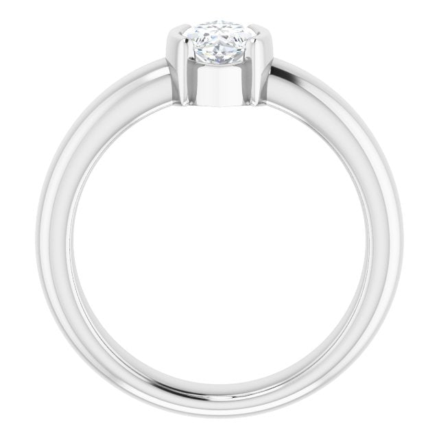 Cubic Zirconia Engagement Ring- The Charlotte (Customizable Bezel-set Marquise Cut Solitaire with Thick Band)
