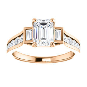 Cubic Zirconia Engagement Ring- The Portia (Customizable Radiant Cut 15-stone Design)