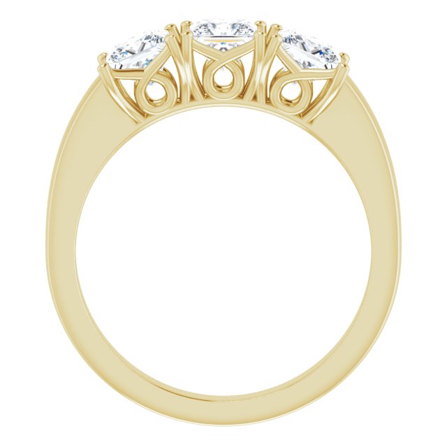 Cubic Zirconia Engagement Ring- The Libia (Customizable Triple Princess/Square Cut Design)