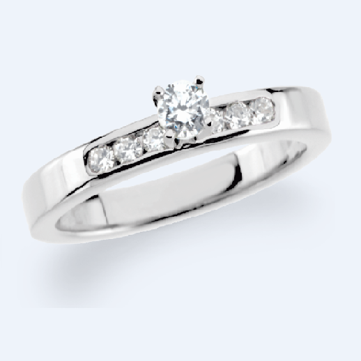 Cubic Zirconia Engagement Ring- The Mable (Customizable 7-stone with Round Channel)