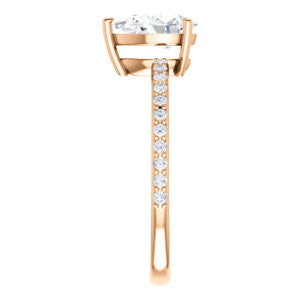Cubic Zirconia Engagement Ring- The Delilah (Customizable Pear Cut Petite Style with 3/4 Pavé  Band)
