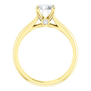 Cubic Zirconia Engagement Ring- The Tawanda (Customizable Round Cut Cathedral Setting with Peekaboo Accents)