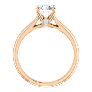 Cubic Zirconia Engagement Ring- The Tawanda (Customizable Round Cut Cathedral Setting with Peekaboo Accents)