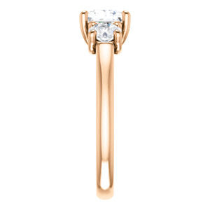Cubic Zirconia Engagement Ring- The Yolonda (Customizable 3-stone Cathedral-set Design with Princess Cut Center and Round Cut Accents)