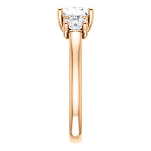 Cubic Zirconia Engagement Ring- The Yolonda (Customizable 3-stone Cathedral-set Design with Princess Cut Center and Round Cut Accents)