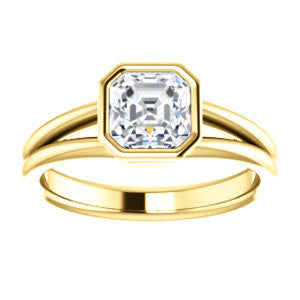 Cubic Zirconia Engagement Ring- The Shae (Customizable Asscher Cut Split-Band Solitaire)