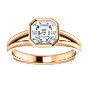 Cubic Zirconia Engagement Ring- The Shae (Customizable Asscher Cut Split-Band Solitaire)