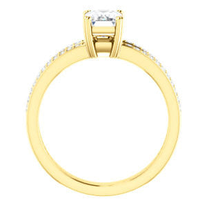 Cubic Zirconia Engagement Ring- The Trudy (Customizable Radiant Cut Style with Wide Double Pavé Band)