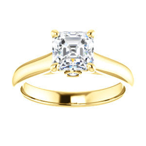 Cubic Zirconia Engagement Ring- The Tawanda (Customizable Asscher Cut Cathedral Setting with Peekaboo Accents)