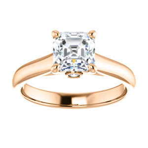 Cubic Zirconia Engagement Ring- The Tawanda (Customizable Asscher Cut Cathedral Setting with Peekaboo Accents)