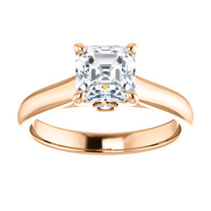 CZ Wedding Set, featuring The Tawanda engagement ring (Customizable Asscher Cut Cathedral Setting with Peekaboo Accents)