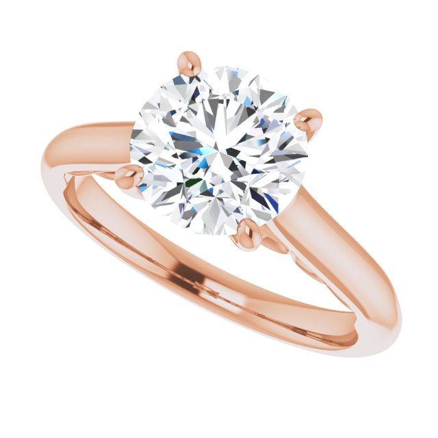 Cubic Zirconia Engagement Ring- The Adelaide (Customizable Round Cut Cathedral Solitaire with Two-Tone Option Decorative Trellis 'Down Under')