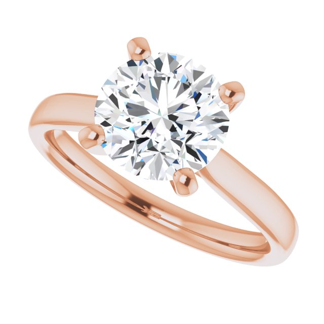 Cubic Zirconia Engagement Ring- The India (Customizable Cathedral-Prong Round Cut Solitaire)