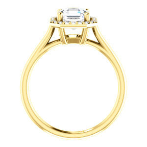 Cubic Zirconia Engagement Ring- The Patrice (Customizable Cathedral-Halo Asscher Cut with Thin Band)