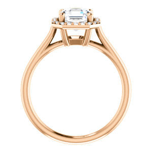 Cubic Zirconia Engagement Ring- The Patrice (Customizable Cathedral-Halo Asscher Cut with Thin Band)