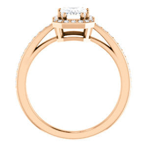 Cubic Zirconia Engagement Ring- The Kira (Customizable Cathedral-Halo Radiant Cut Design with Thin Pavé Band)